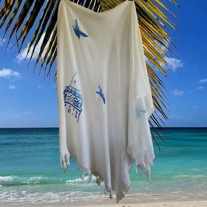 Lovely Hand Painted Turkish Beach ⛱️ Wrap Table Cloth